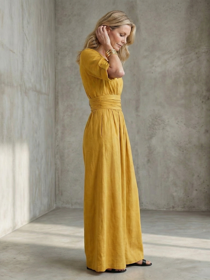 Wanda | Jumpsuit s křížením vpředu a širokými nohavicemi