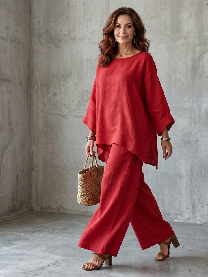 Prue | Oversized souprava s tunikou a širokými kalhotami