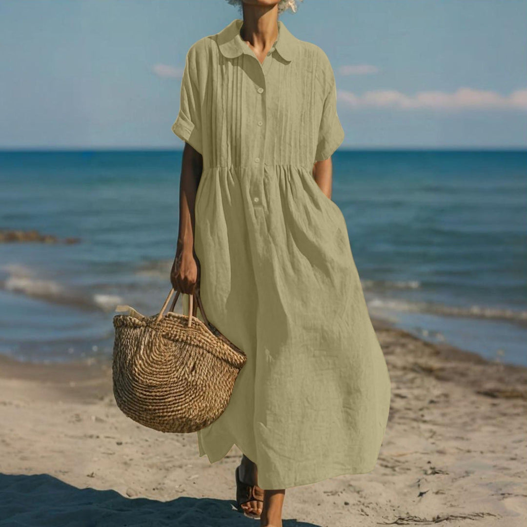 SABINA - ELEGANTNÍ LÍNENÁ ŠATY PRO ŽENY