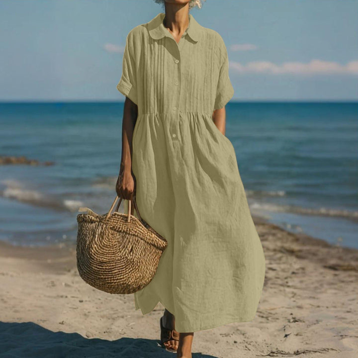 SABINA - ELEGANTNÍ LÍNENÁ ŠATY PRO ŽENY