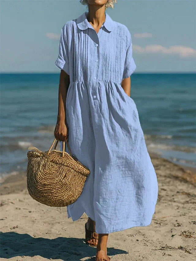 SABINA - ELEGANTNÍ LÍNENÁ ŠATY PRO ŽENY