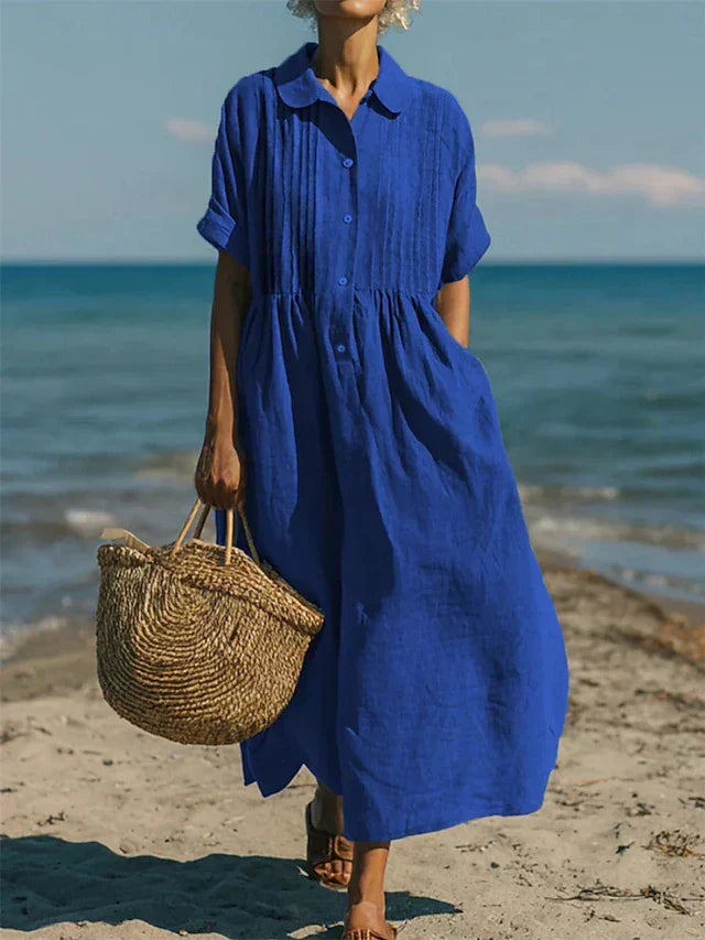SABINA - ELEGANTNÍ LÍNENÁ ŠATY PRO ŽENY
