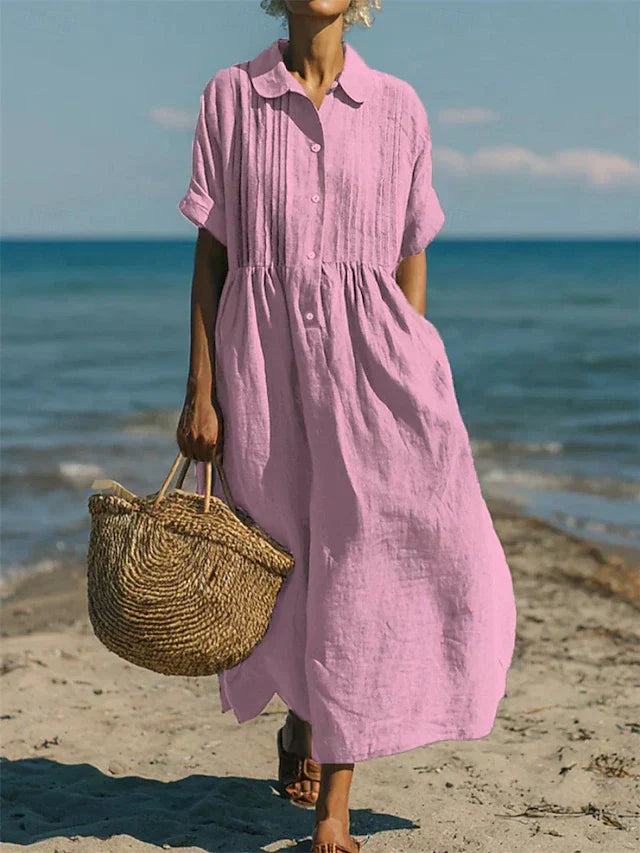 SABINA - ELEGANTNÍ LÍNENÁ ŠATY PRO ŽENY