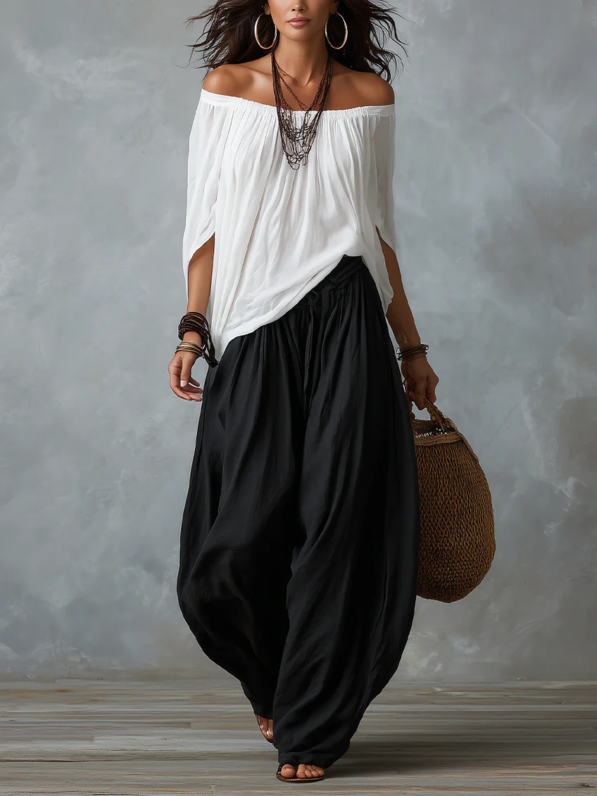 Tiziana | Boho set s balónovými kalhotami