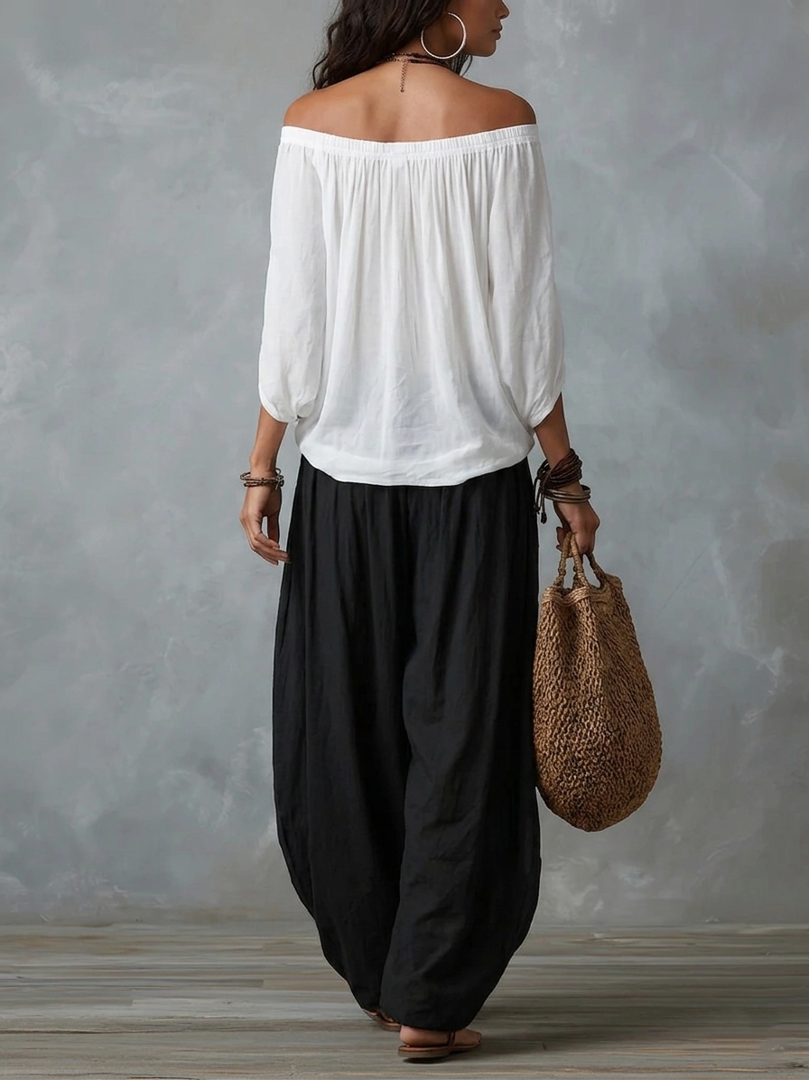 Tiziana | Boho set s balónovými kalhotami