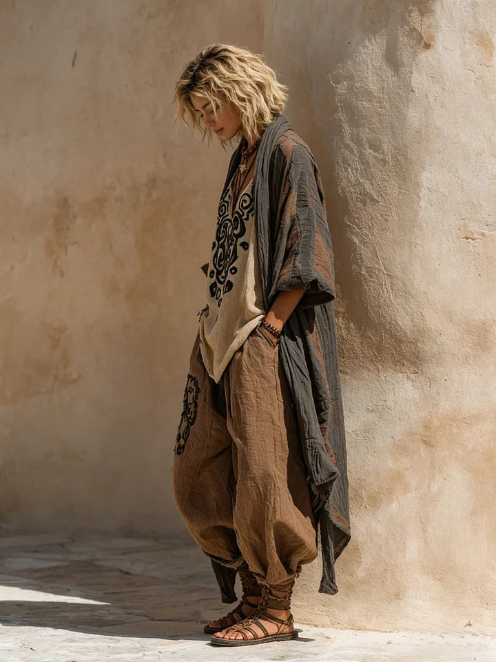 Svetlana | Boho umělecký set z lnu a bavlny